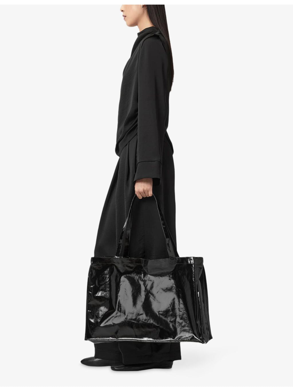 AllSaints oversized coated cotton tote bag, imported from the UK