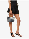 Miu Miu striped cotton crochet handbag with embroidered logo - British product