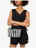 Miu Miu striped cotton crochet handbag with embroidered logo - British product