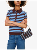 Miu Miu striped embroidered-logo cotton-crochet handbag, UK version