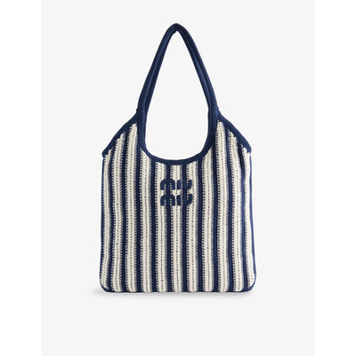 selfridges Miu Miu Ivy Crochet Cotton Tote Bag- Buy online at McGrocer