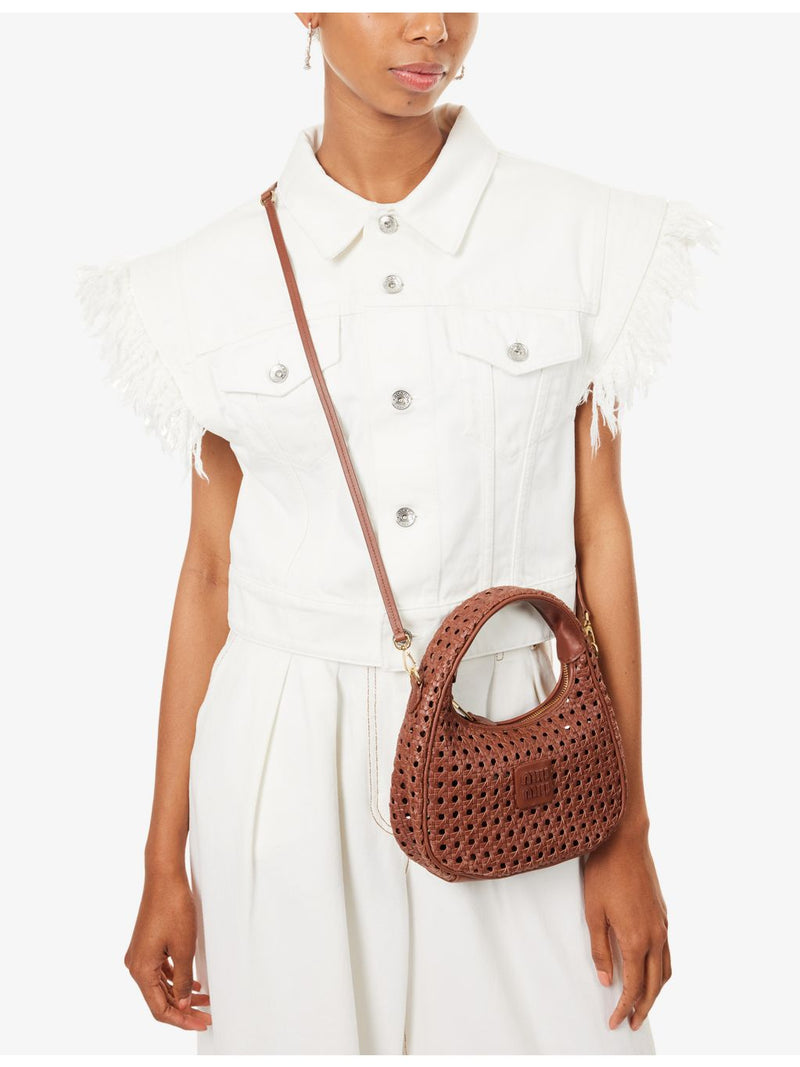 Miu Miu Wander Woven Leather Top-Handle Bag, UK version