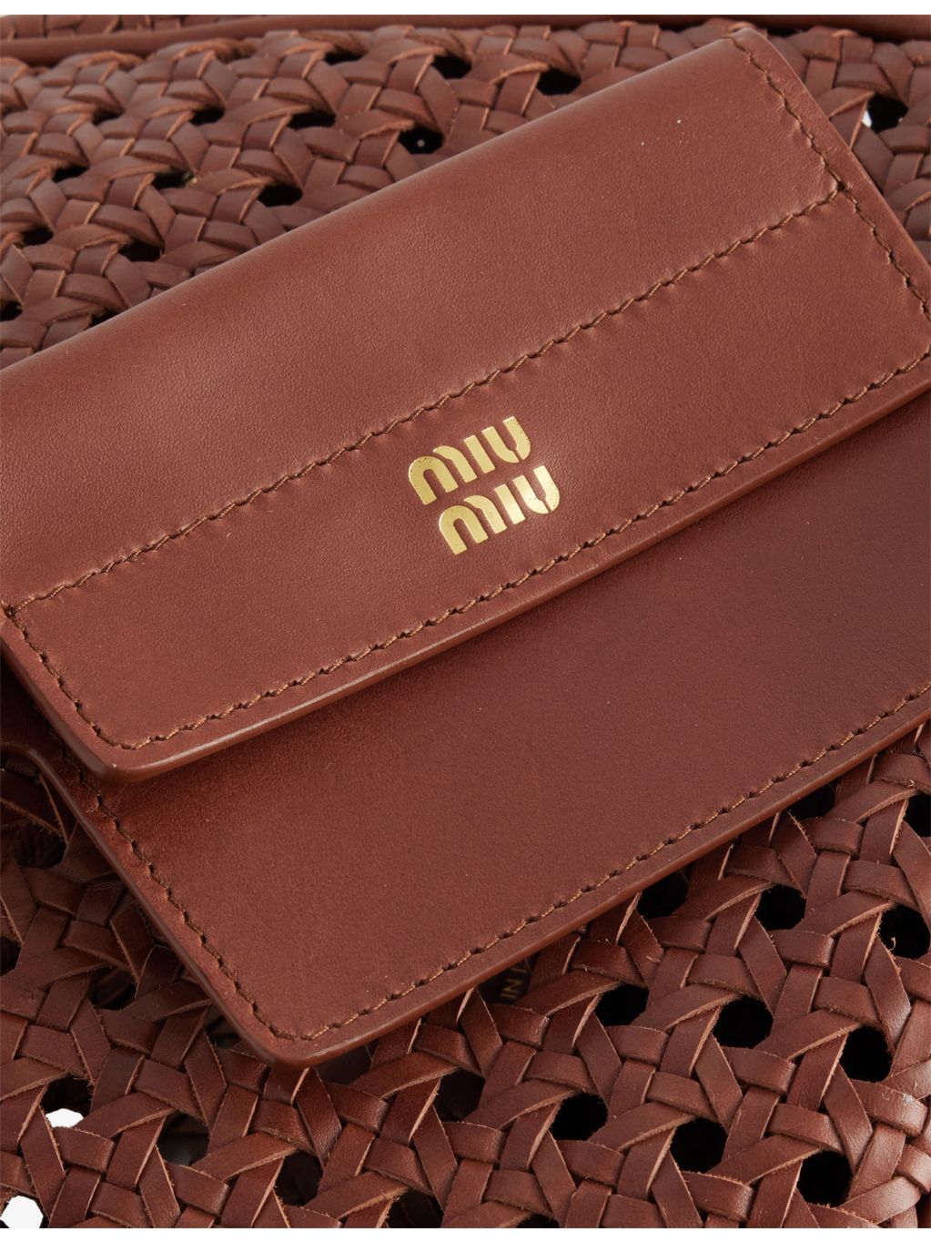 Miu Miu Wander Woven Leather Top-Handle Bag, UK version
