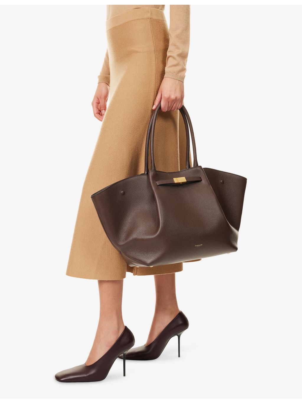 DeMellier New York structured leather tote bag, UK version