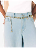 Maje charm-embellished metal chain belt, UK version