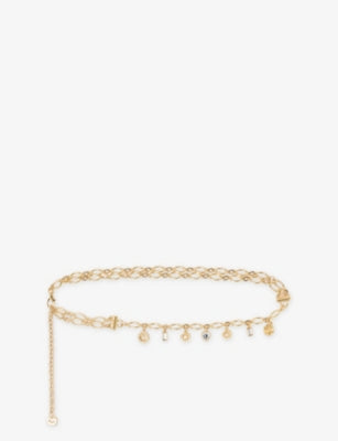 Charm-Embellished Metal Chain Belt - 22