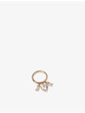 Maje gold-tone brass ring with zirconia charms - British product