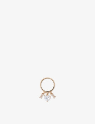 Maje Charm-Embellished Gold-Toned Brass Ring
