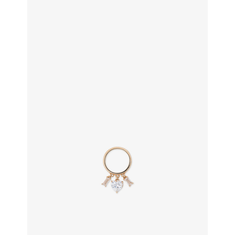 Charm-Embellished Gold-Toned Brass Ring - 8