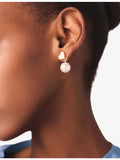 Maje drop earrings heart brass faux-pearl 2.5cm (British brand)