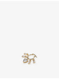 Maje brass and crystal drop hoop earrings with heart charm (British brand)
