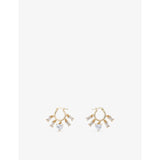 Maje brass and crystal drop hoop earrings with heart charm (British brand)