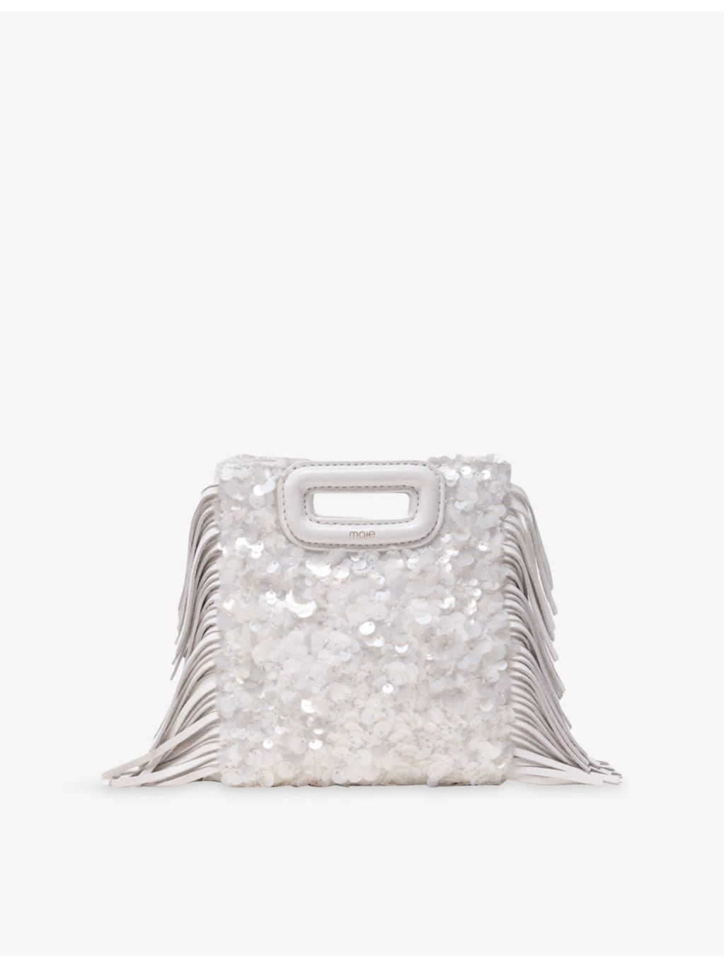 Maje sequinned mini bag with leather handles, imported from the UK