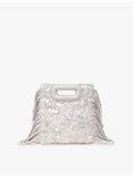 Maje sequinned mini bag with leather handles, imported from the UK