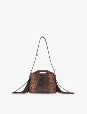 Maje Miss M mini snake-print leather shoulder bag, UK version