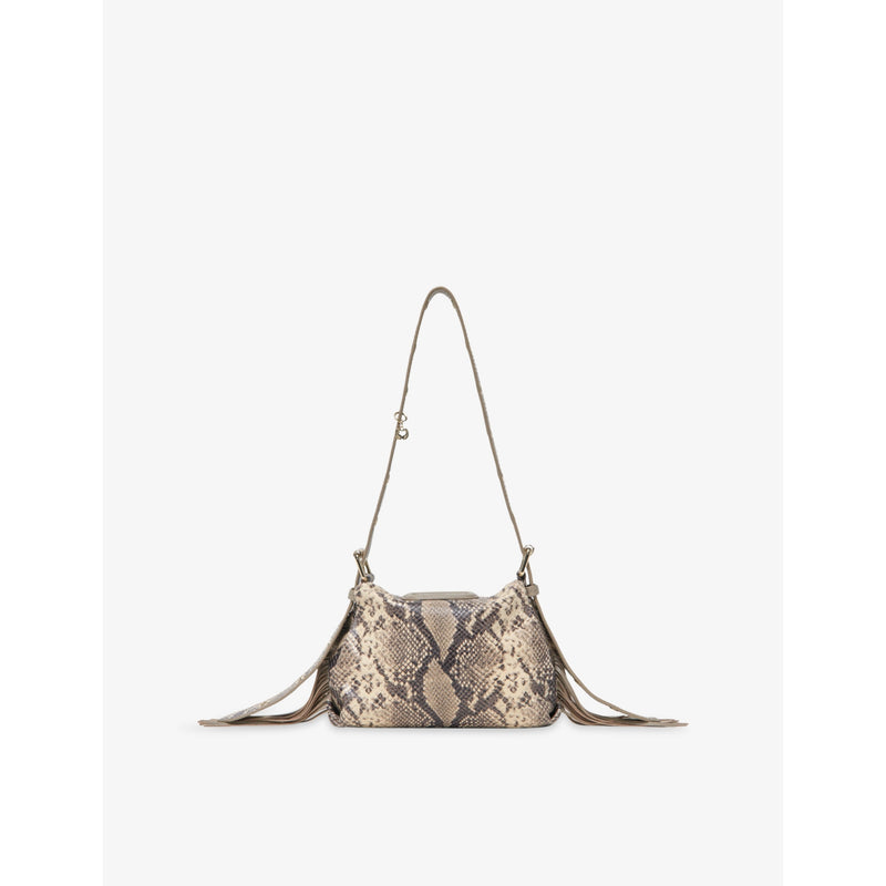 Maje Miss M mini snake-print leather shoulder bag, UK version