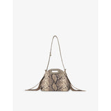 Miss M Mini Snake-Print Leather Shoulder Bag - Brown snake print