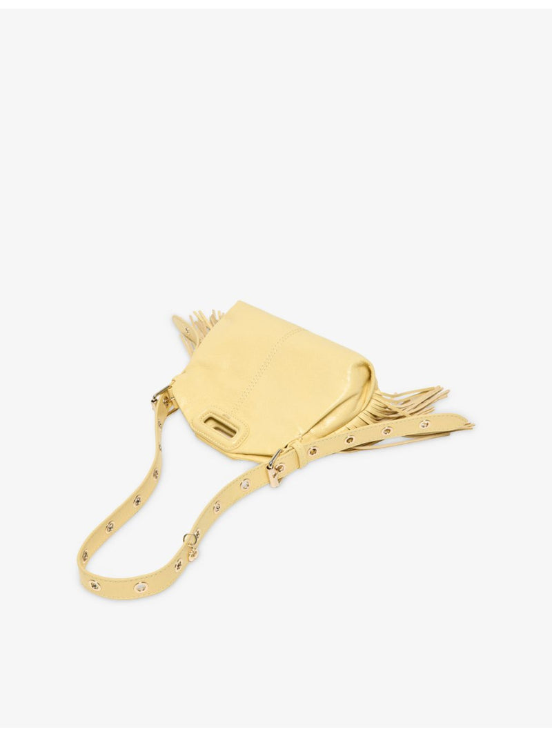Maje mini crackled leather bag with gold-tone hardware, imported from the UK