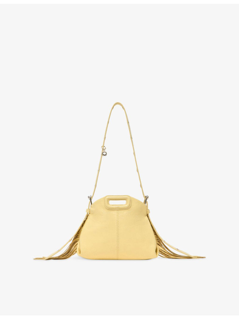 Maje mini crackled leather bag with gold-tone hardware, imported from the UK
