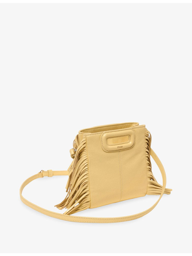 Maje mini shoulder bag in leather with chain strap, imported from the UK