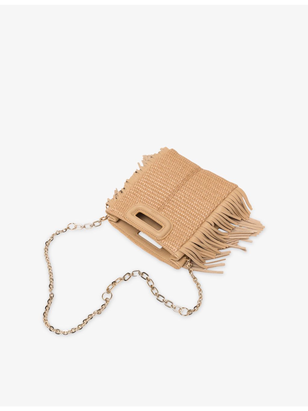 Maje Mini M raffia shoulder bag, UK version