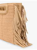 Maje Mini M raffia shoulder bag, UK version