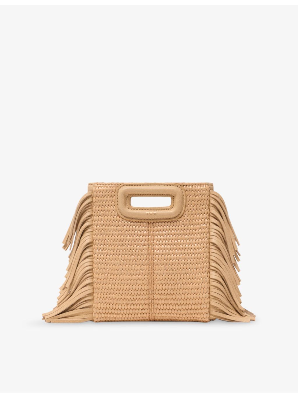 Maje Mini M raffia shoulder bag, UK version