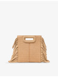 Maje Mini M raffia shoulder bag, UK version
