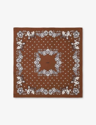 Maje silk scarf bandana print 90x90cm, UK version