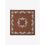 Bandana-Print Silk Scarf - Brown bandana print