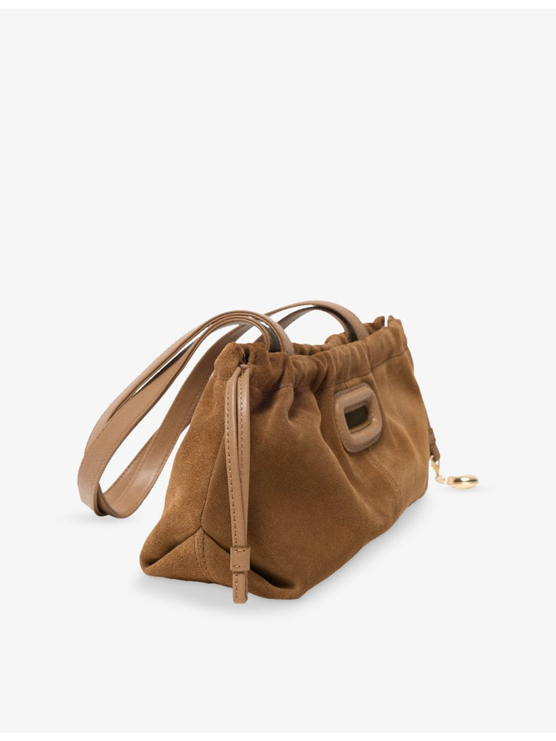 Maje suede shoulder bag 36cm with heart charm, UK version