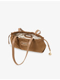Maje suede shoulder bag 36cm with heart charm, UK version