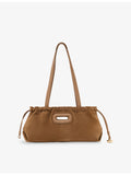Maje suede shoulder bag 36cm with heart charm, UK version