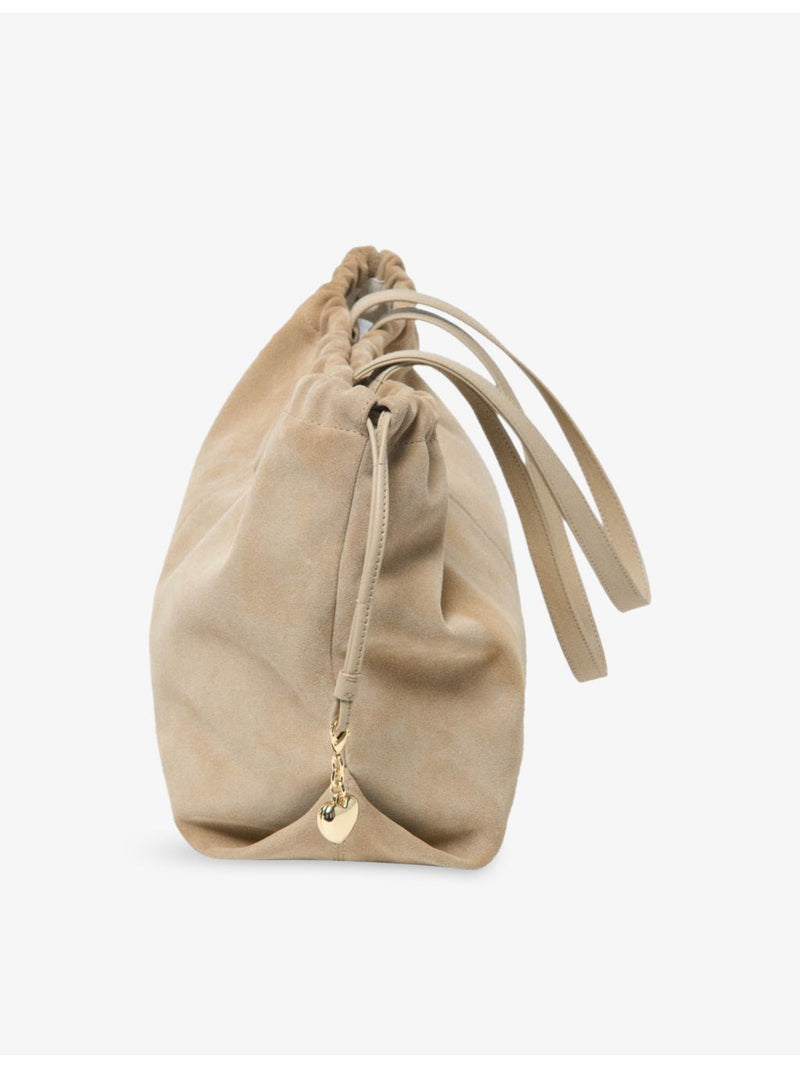 Maje Milpli suede tote bag with heart charms - (British brand)