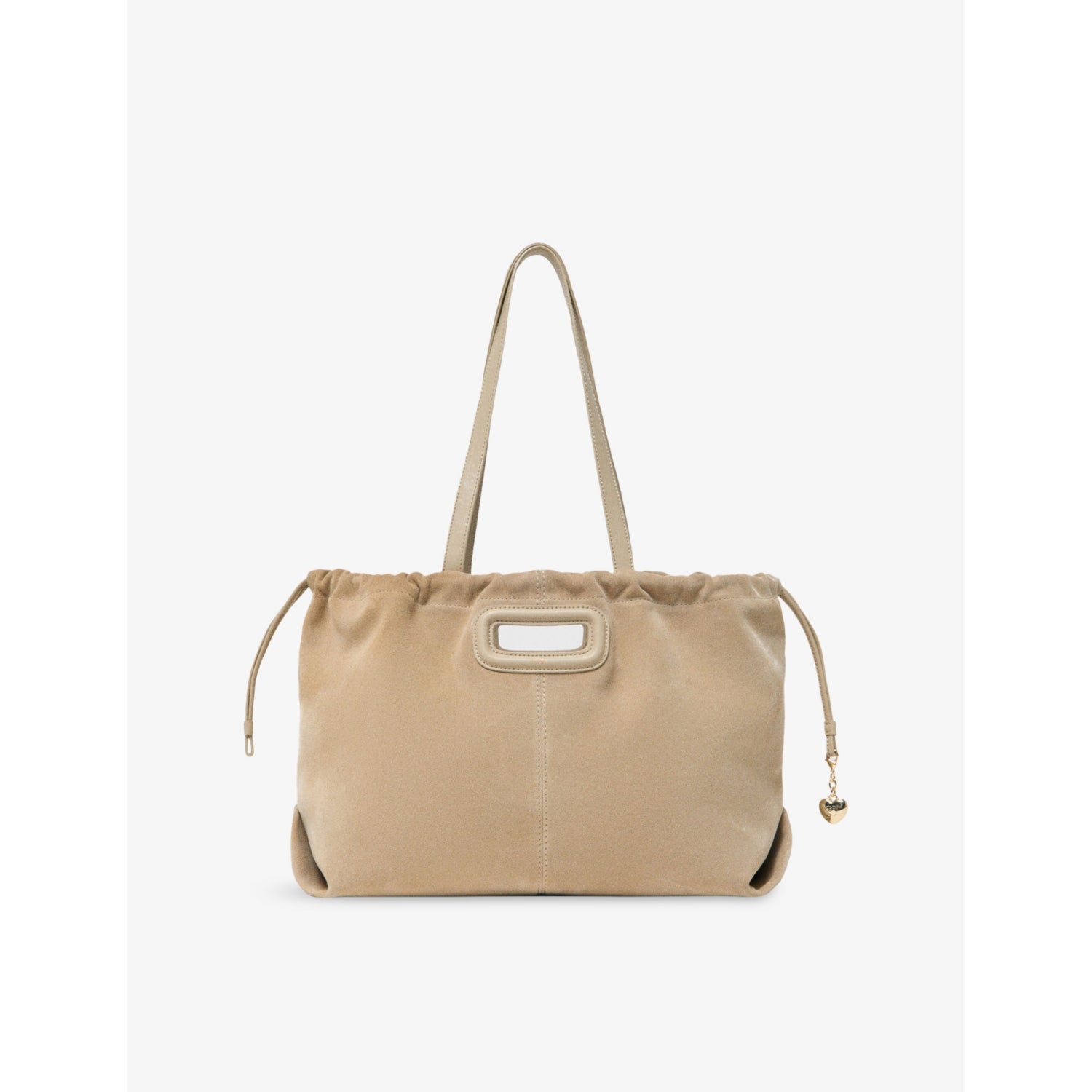 Maje Milpli suede tote bag with heart charms - (British brand)