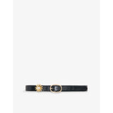 Removable-Jewel Leather Belt - 22
