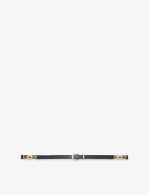 Maje Croc-Effect Leather Belt