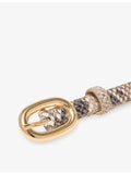 Maje python-effect leather belt with gold-tone buckle, UK version