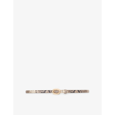 selfridges Maje Python-Effect Leather Belt- Buy online at McGrocer
