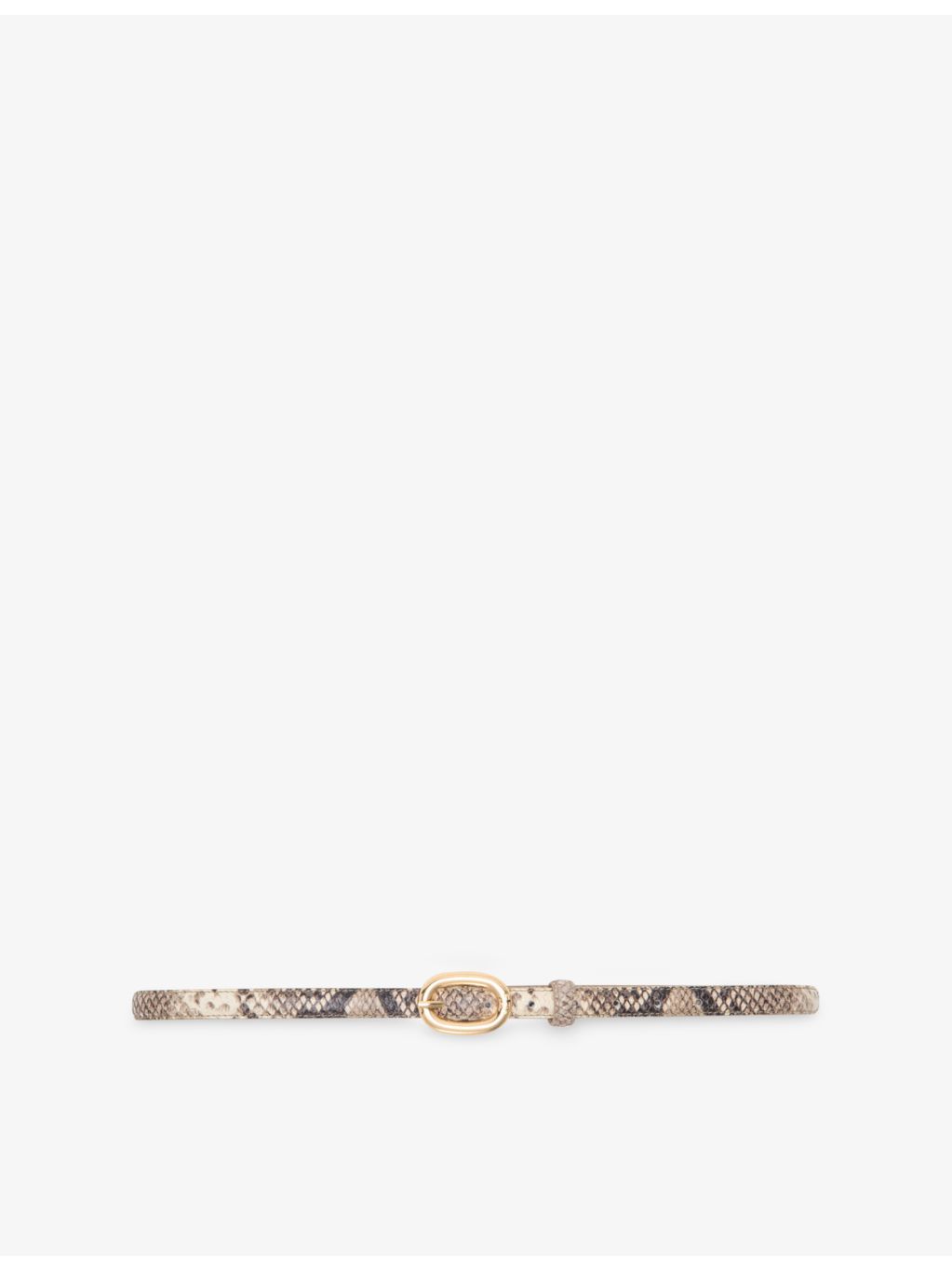 Maje python-effect leather belt with gold-tone buckle, UK version