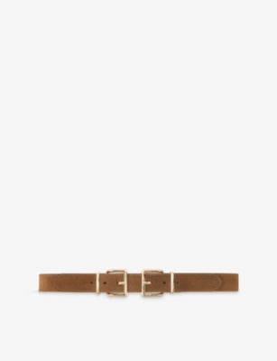 Maje Double Buckle Suede Belt