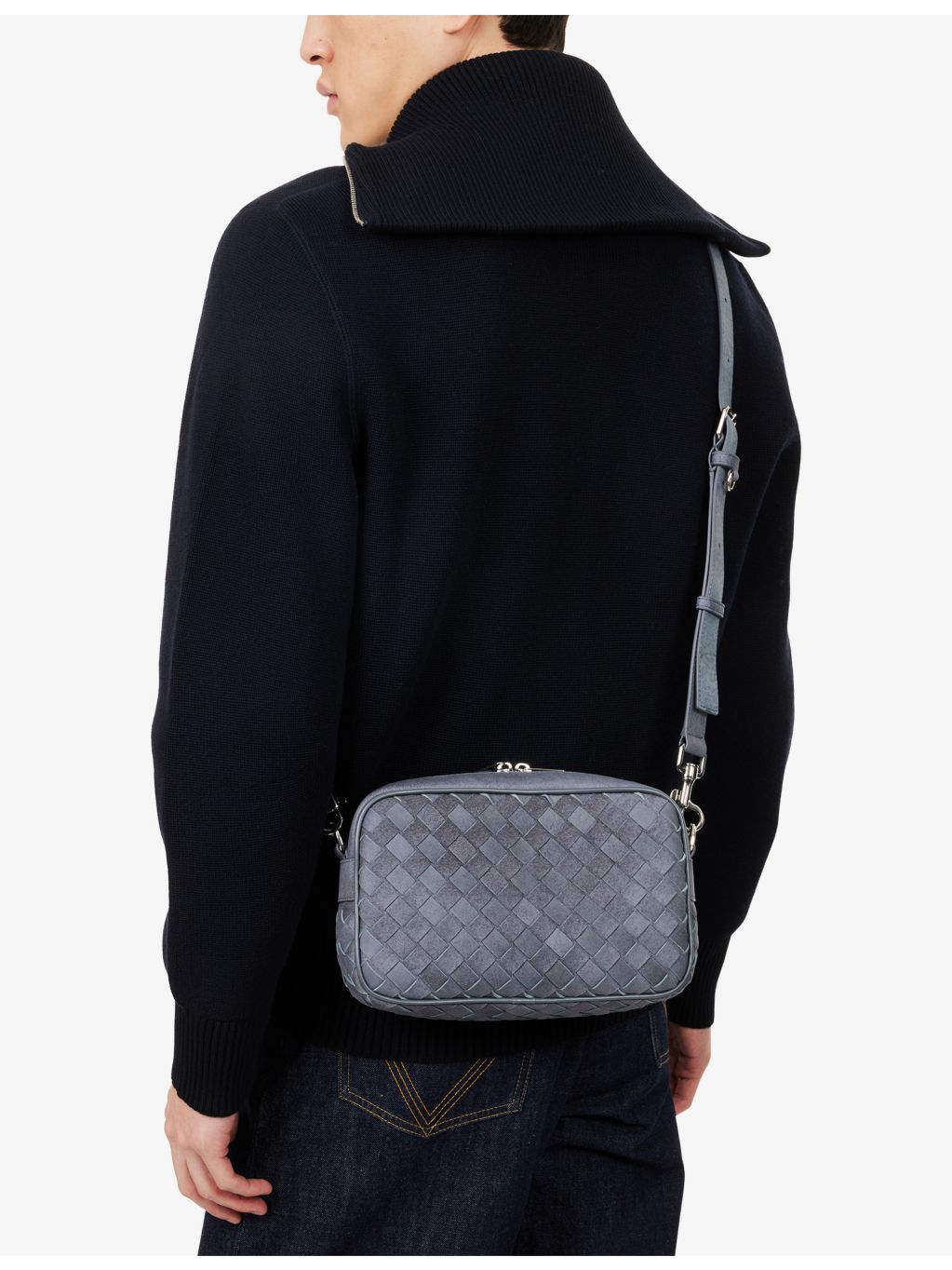 Bottega Veneta suede camera cross-body bag (British brand)