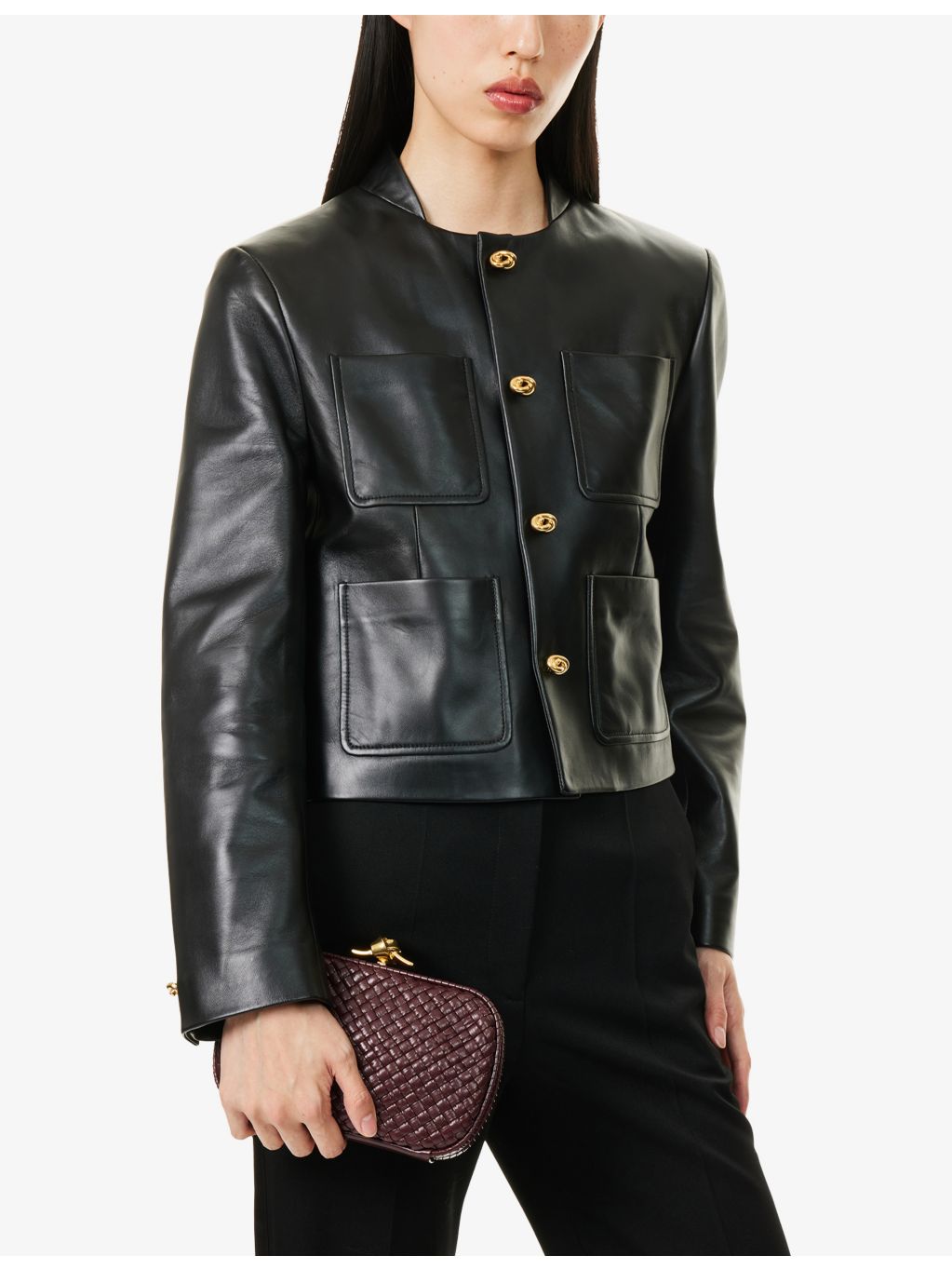 Bottega Veneta Soft Knot leather clutch bag (British brand)