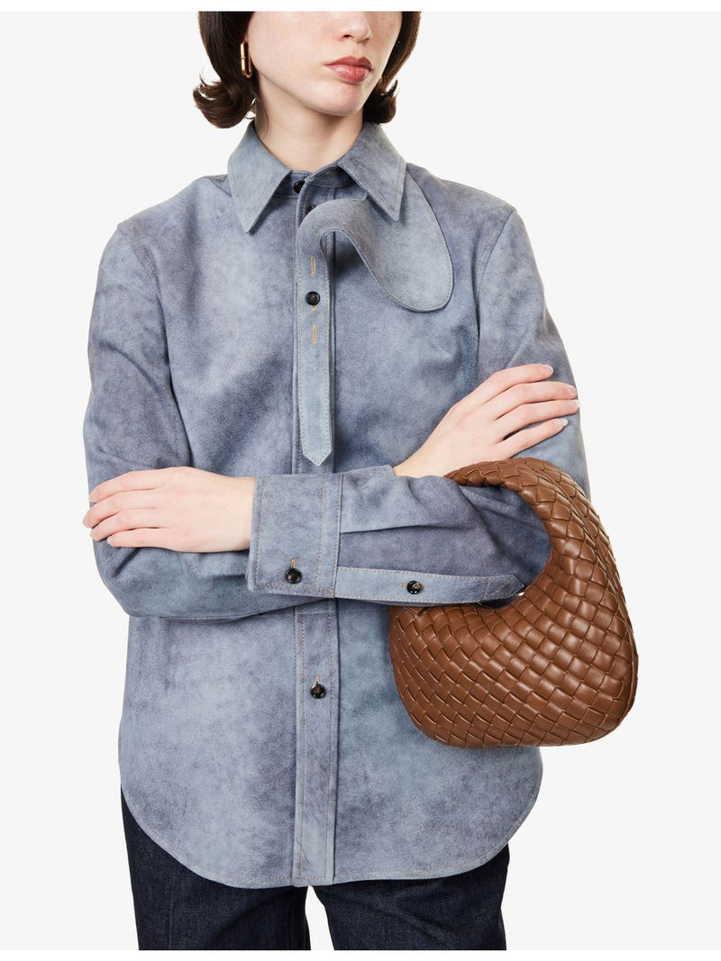 Bottega Veneta lamb leather shoulder bag with intrecciato weave - British product