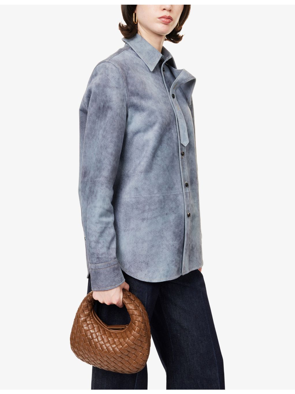 Bottega Veneta lamb leather shoulder bag with intrecciato weave - British product