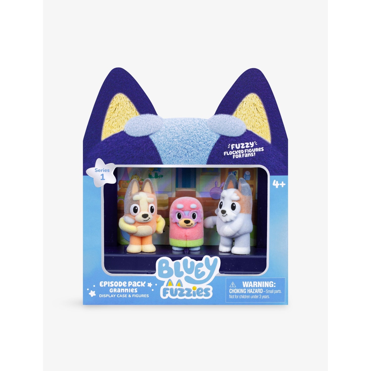Bluey Fuzzies Grannies playset three-pack, imported from the UK