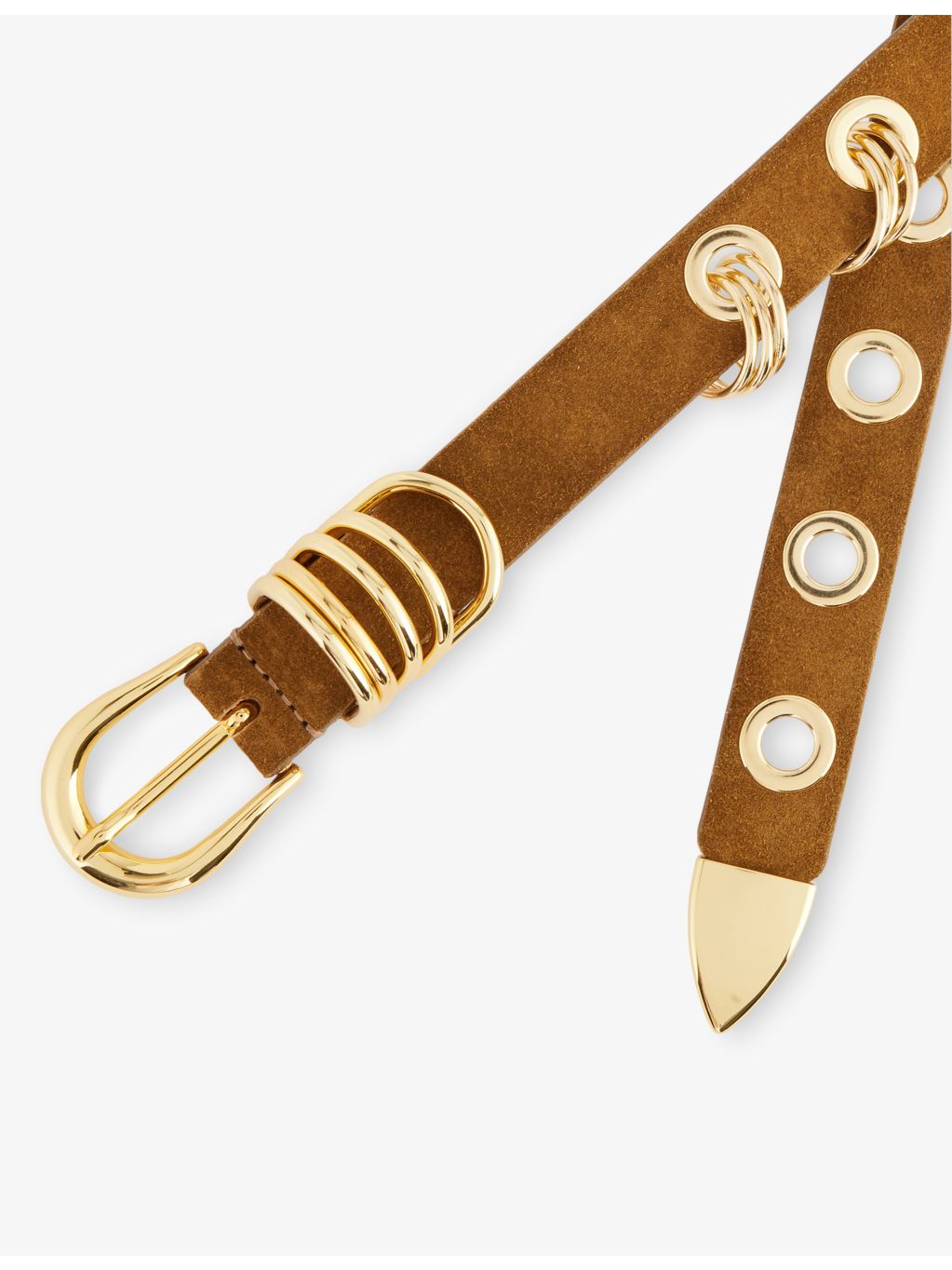 Revenge suede belt with ring details, 2.5cm wide - British product