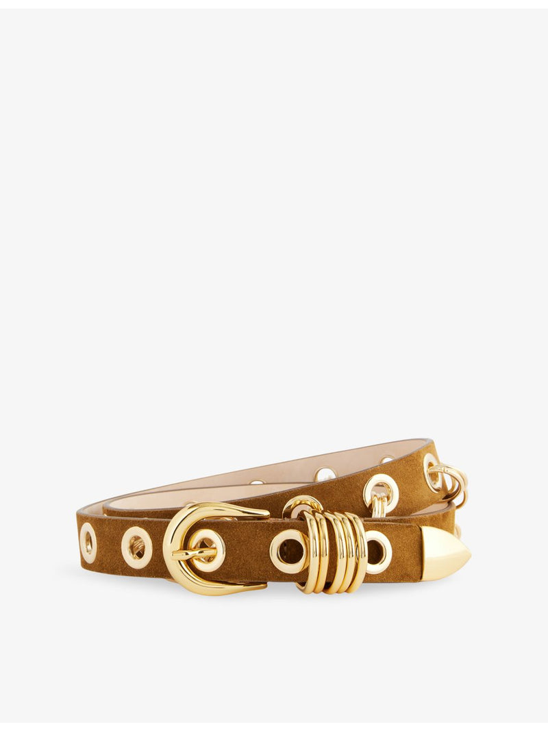 Revenge suede belt with ring details, 2.5cm wide - British product