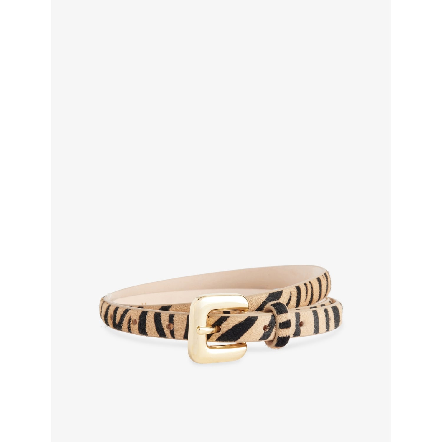 Mara Zebra-Print Leather Belt - S