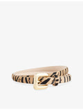Mara zebra-print leather belt with ponyhair texture - British product